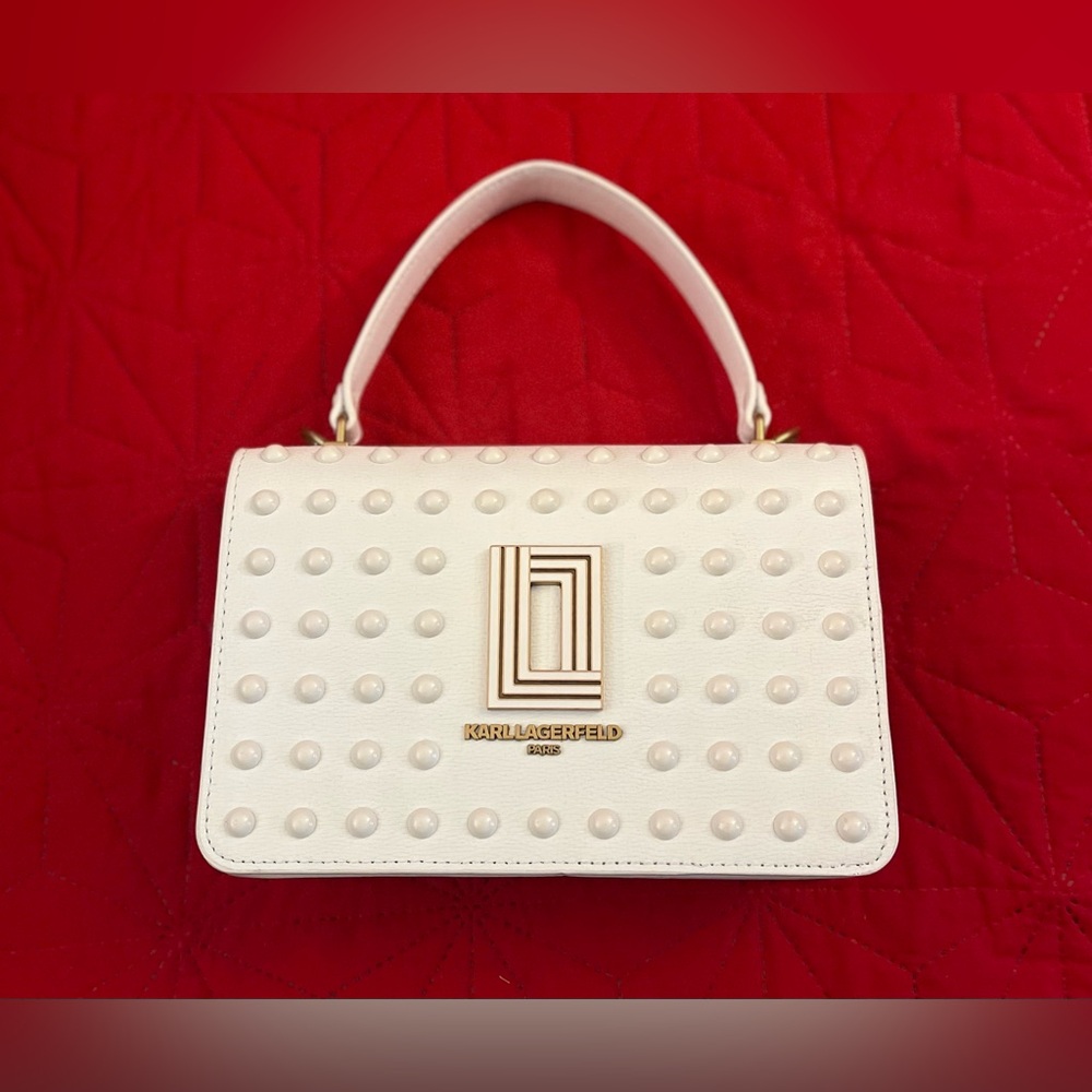 Karl Lagerfeld Simone White Pearl Handbag
